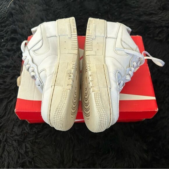 NIKE af1 Air Force one shadow white lace up platform shoes sneakers women’s 8.5 - Picture 7 of 9
